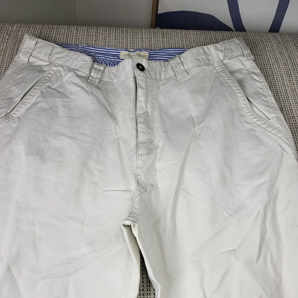 Territory Ahead Pants Mens 37x32 White Chino‎ Regular Fit Straight Leg Casual